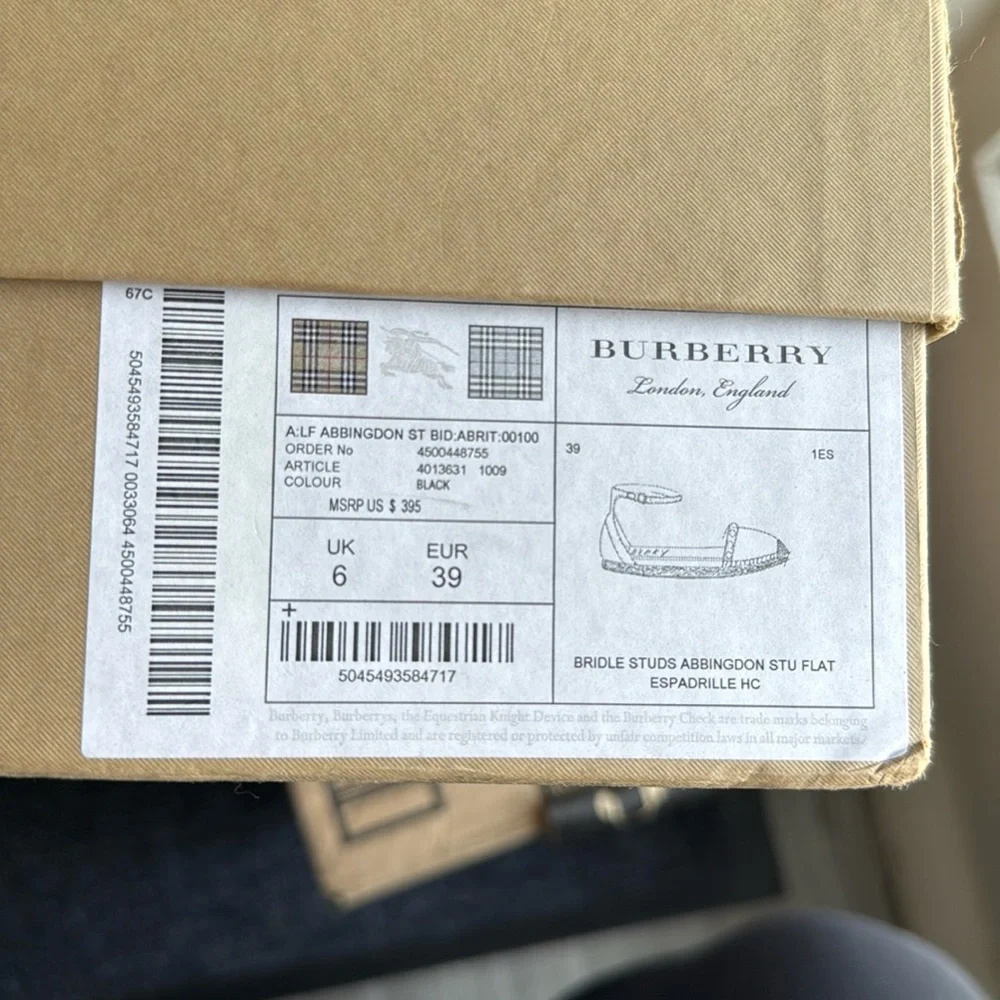 Burberry Black and Brown Espadrilles with Ankle Strap - Picture 6 of 8